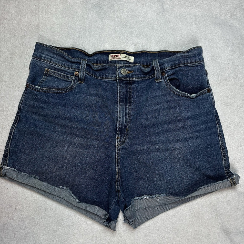 Levi's Signature Heritage High Rise Denim Shorts Women's 14 W32 Stretch
